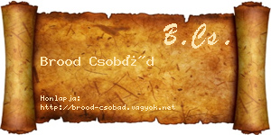 Brood Csobád névjegykártya